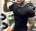 Men's compression running T-shirt fitness tight short sleeved T-shirt training jogging shirt gym sportswear quick drying